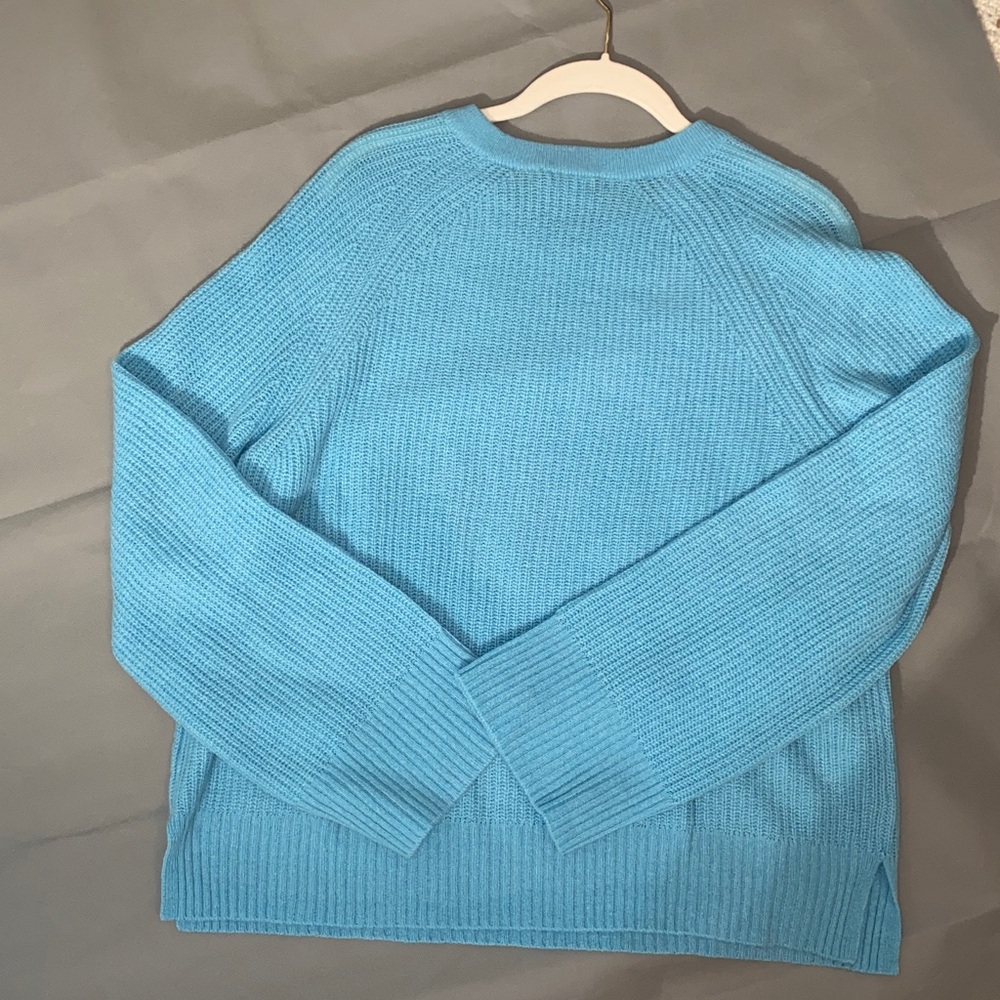 Vineyard Vines Light Aqua Blue Crew Neck Sweater Women’s 100% Cashmere Size L - Picture 9 of 9